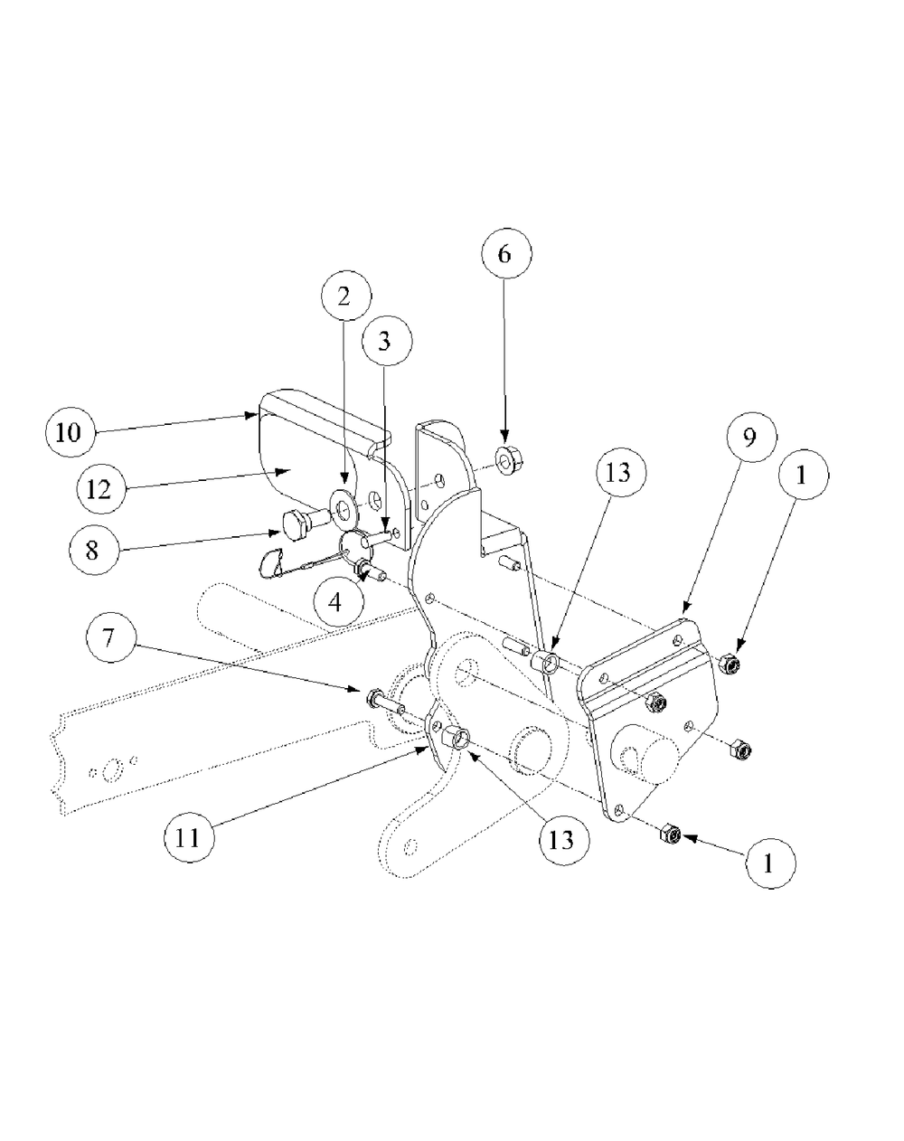 Optional Foot Pedal Deck Lift Diagram and Parts List for M48-KWS 53AB5D4M150-17-HP Cub Cadet Lawn Tractor